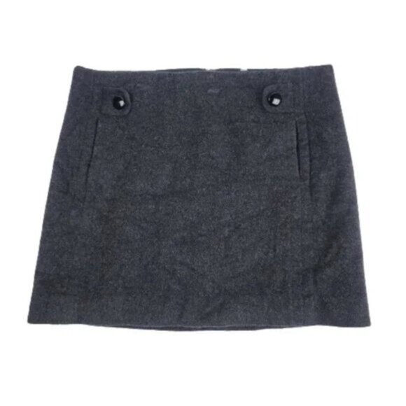 J. Crew Wool Cashmere Felted Mini Skirt Classic Preppy Closet Staple - Picture 1 of 10